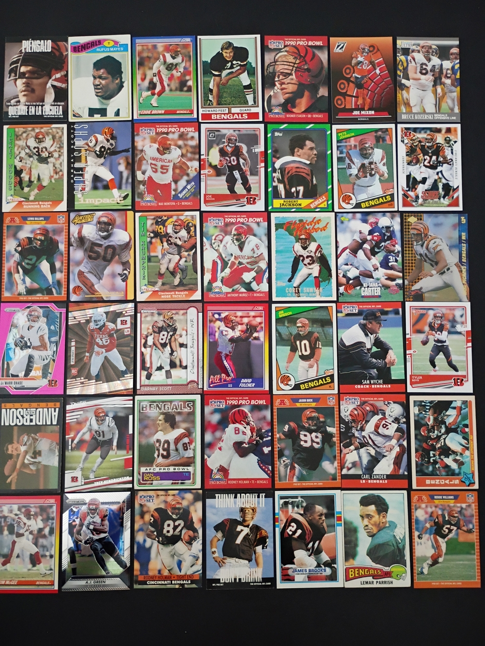 42 Cincinnati Bengals Football Cards JaMarr Chase Boomer Esiason Mixon Pickens
